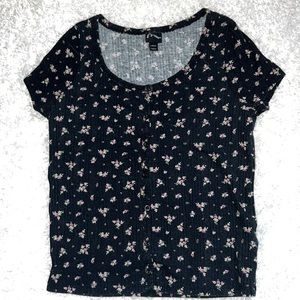 Art Class Black Floral Top - Large/10-12